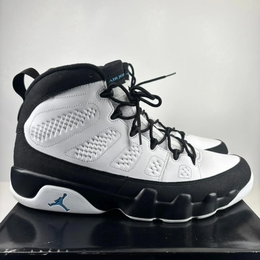 Nike Air Jordan 9 Retro University Blue Men's 13 White/Black Sneakers CT8019-140